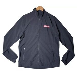 Men's Vuori Venture Track Jacket Full Zip Medium Black Linen Texture McCarthy